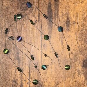 Long necklace with multicolored beads